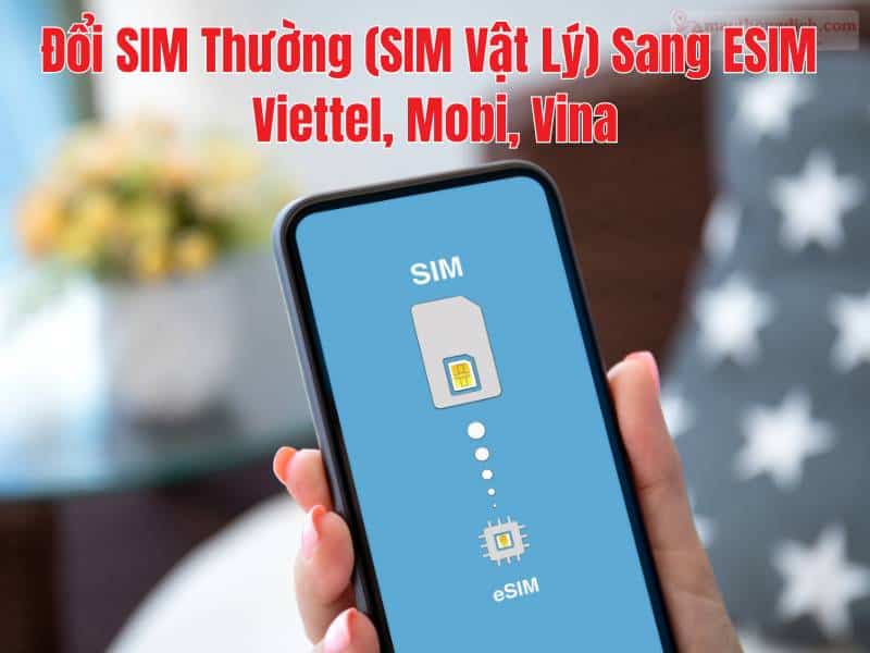 Hướng dẫn Đổi SIM Thường (SIM vật lý) sang eSIM Viettel, Mobi, Vina