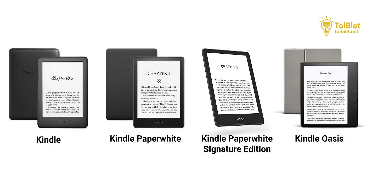 Các dòng thiết bị Kindle nổi bật nhất