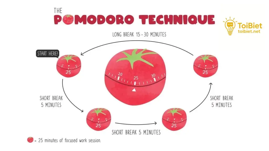 Các bước để áp dụng phương pháp Pomodoro hiệu quả Các bước để áp dụng phương pháp Pomodoro hiệu quả