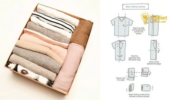 Cách gấp quần áo kiểu KonMari tiết kiệm 50% tủ đồ